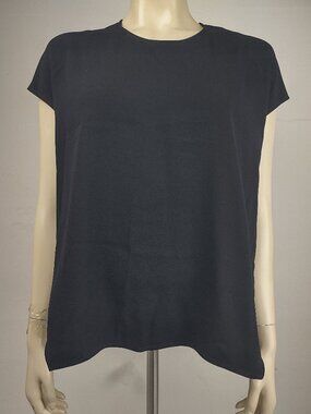MM. Lafleur black sleeveless round neck blouse top ladies Small